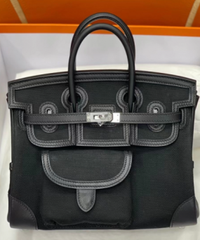 에르메스 버킨백25 카고 블랙 은장